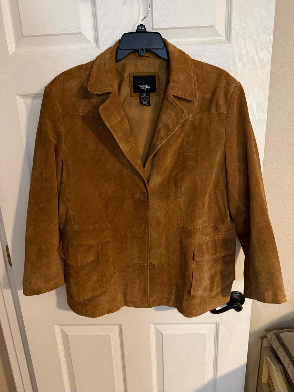 Mossimo Suede Button-Front Brown Jacket